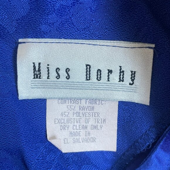 Miss Dorby Vintage Royal Blue Two-Piece Dress - Size 10 Petite - Picture 7 of 7